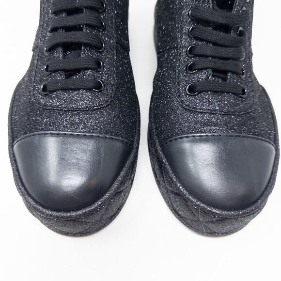Chanel Glitter High Top Sneakers Black Size 39C EU - Picture 9 of 9